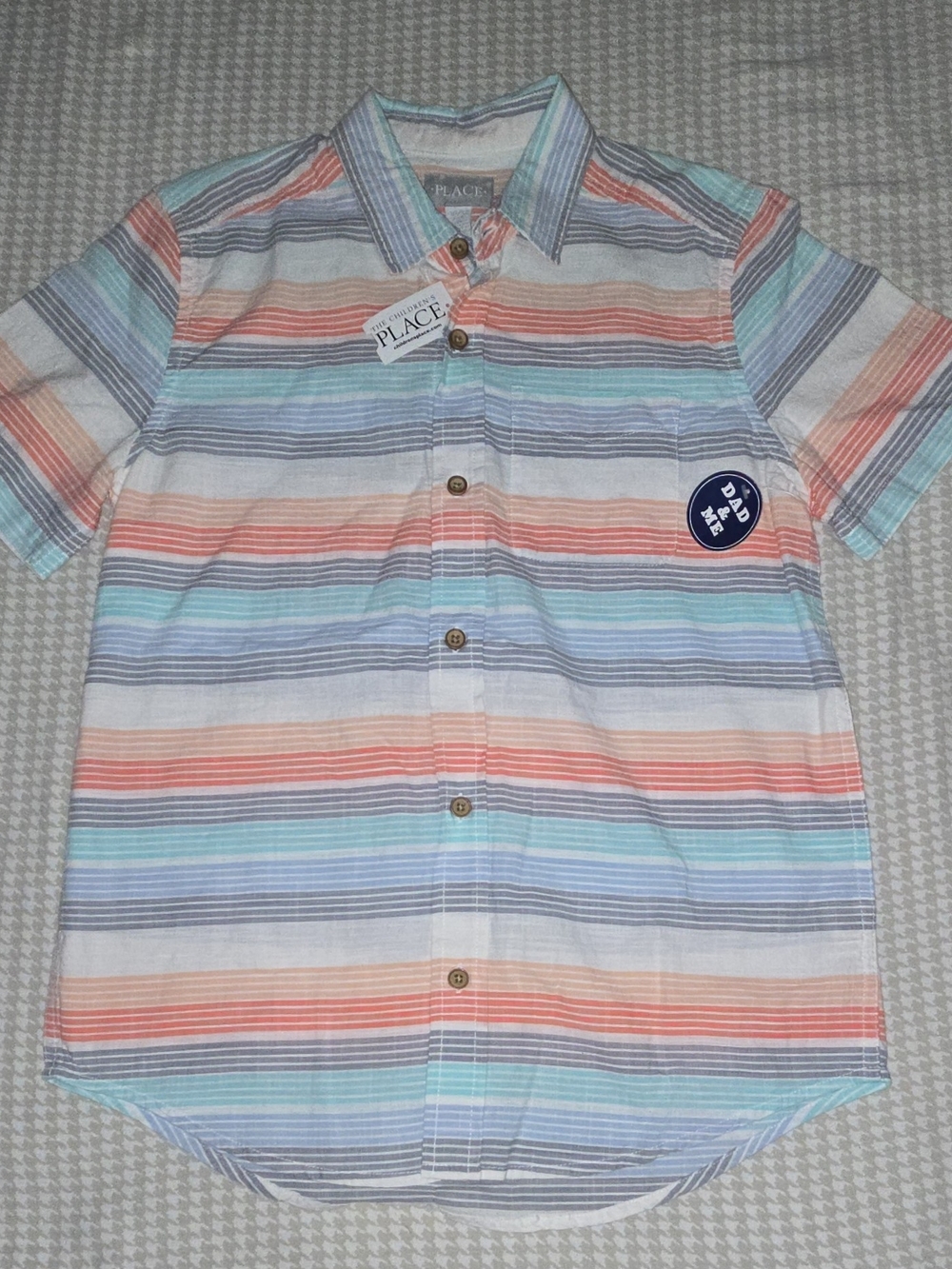 PLACE Boys Size 10/12 Striped Button Down NWT